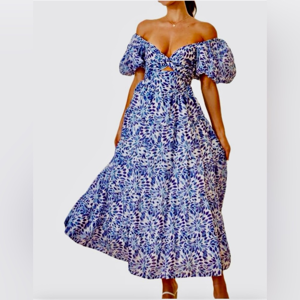 Blue Floral Maxi Dress